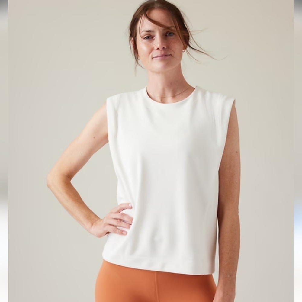 Athleta Seasoft Tank Top Beige Womens Size Small Activewear Gym Yoga Soft